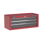 Topchest, coffre à outils Mid-Box et pile de 9 tiroirs Rollcab - Rouge