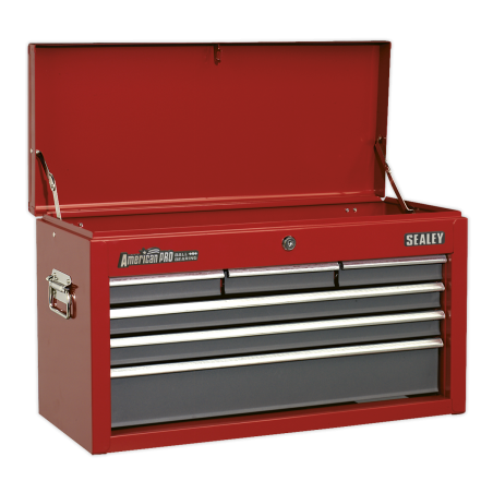 Topchest 6 Drawer with Ball-Bearing Slides - Red/Grey