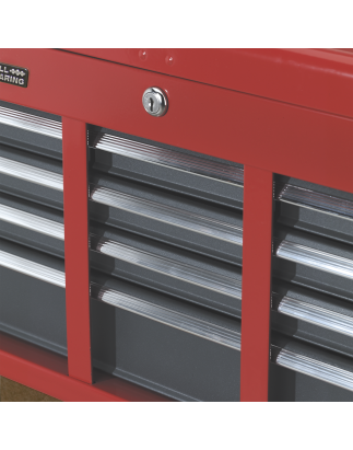 Topchest 6 Drawer with Ball-Bearing Slides - Red/Grey