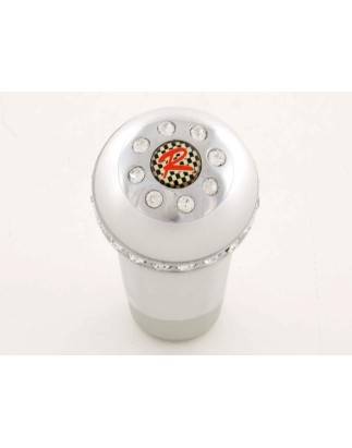 Gear knob aluminum with crystals, surface chrome