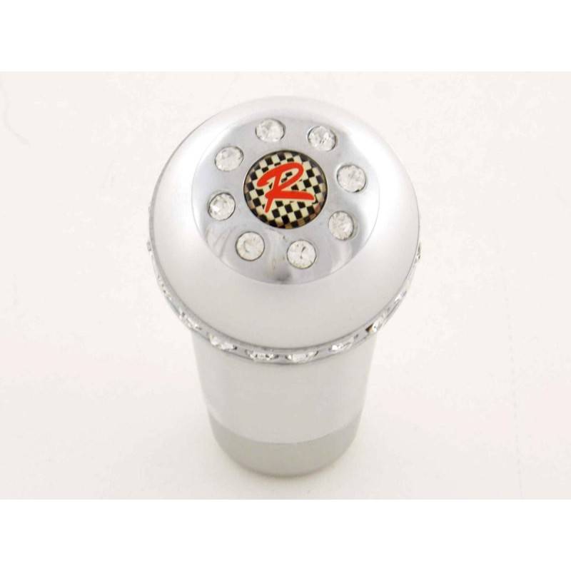 Gear knob aluminum with crystals, surface chrome