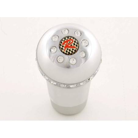 Gear knob aluminum with crystals, surface chrome