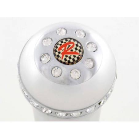 Gear knob aluminum with crystals, surface chrome