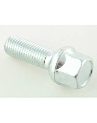 Single wheel bolt, shaft length 21mm, spherical collar, silver M12x1.5