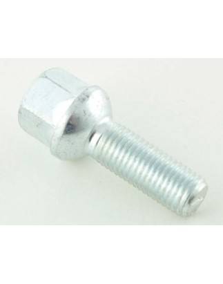 Single wheel bolt, shaft length 21mm, spherical collar, silver M12x1.5