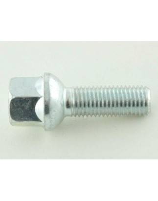 Single wheel bolt, shaft length 21mm, spherical collar, silver M12x1.5