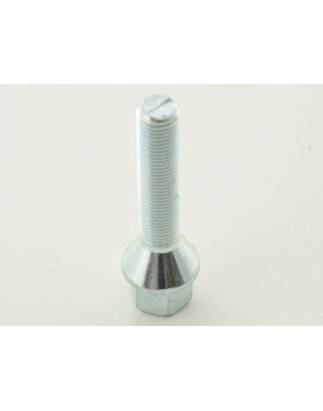 Single wheel bolt, shaft length 35mm, conical collar, silver M12x1.5