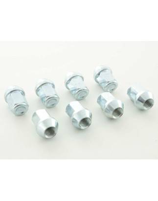 Wheel nut set (8 pcs.) Length 23mm taper collar M14X1.5 silver