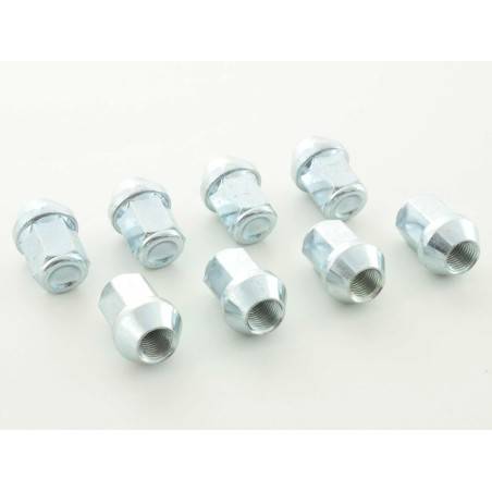 Wheel nut set (8 pcs.) Length 23mm taper collar M14X1.5 silver