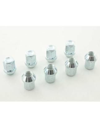 Wheel nut set (8 pcs.) Length 23mm taper collar M14X1.5 silver