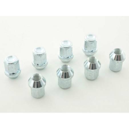 Wheel nut set (8 pcs.) Length 23mm taper collar M14X1.5 silver