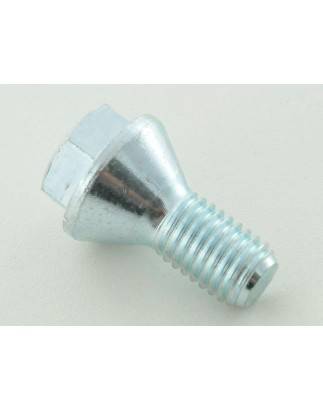 Single wheel bolt, shaft length 22mm, conical collar, silver M12x1.25