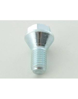 Single wheel bolt, shaft length 22mm, conical collar, silver M12x1.25