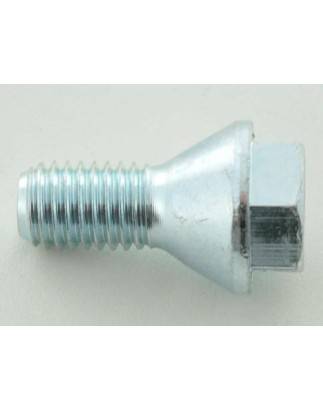 Single wheel bolt, shaft length 22mm, conical collar, silver M12x1.25