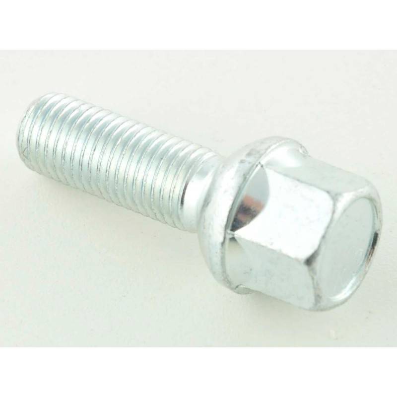 Single wheel bolt, shaft length 29mm, spherical collar, silver M12x1.5