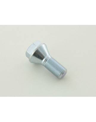 Single wheel bolt, shaft length 21mm, conical collar, silver M12x1.5