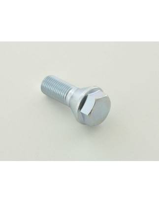 Single wheel bolt, shaft length 21mm, conical collar, silver M12x1.5