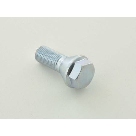 Single wheel bolt, shaft length 21mm, conical collar, silver M12x1.5