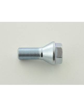 Single wheel bolt, shaft length 21mm, conical collar, silver M12x1.5