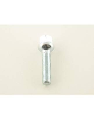 Single wheel bolt, shaft length 45mm, spherical collar, silver M12x1.5