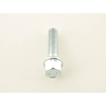 Single wheel bolt, shaft length 45mm, spherical collar, silver M12x1.5