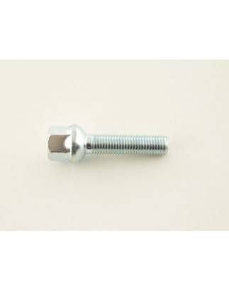 Single wheel bolt, shaft length 45mm, spherical collar, silver M12x1.5