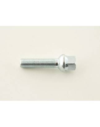 Single wheel bolt, shaft length 45mm, spherical collar, silver M12x1.5