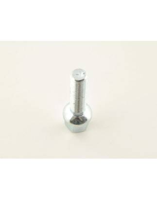 Single wheel bolt, shaft length 45mm, spherical collar, silver M12x1.5