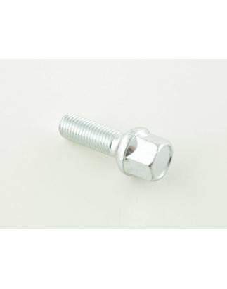 Single wheel bolt, shaft length 32mm, spherical collar, silver M12x1.5