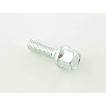 Single wheel bolt, shaft length 32mm, spherical collar, silver M12x1.5