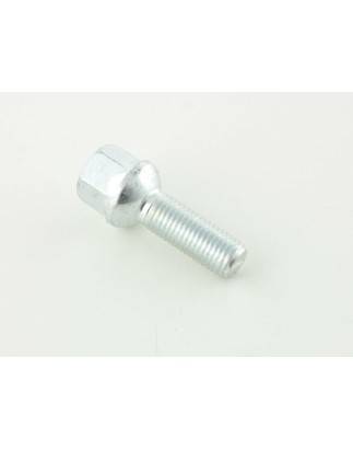 Single wheel bolt, shaft length 32mm, spherical collar, silver M12x1.5