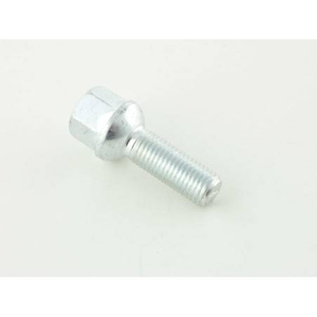 Single wheel bolt, shaft length 32mm, spherical collar, silver M12x1.5