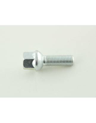 Single wheel bolt, shaft length 32mm, spherical collar, silver M12x1.5