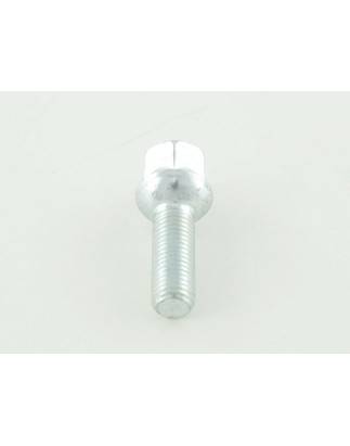 Single wheel bolt, shaft length 32mm, spherical collar, silver M12x1.5