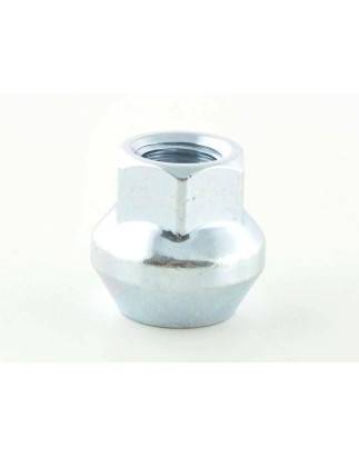 Single wheel nut, length 23mm, conical collar M14X1.5 silver