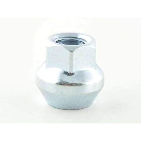 Single wheel nut, length 23mm, conical collar M14X1.5 silver