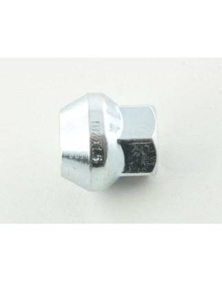 Single wheel nut, length 23mm, conical collar M14X1.5 silver