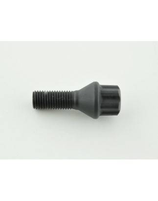 Single wheel bolt, shaft length 28mm, taper collar, black M12x1.5