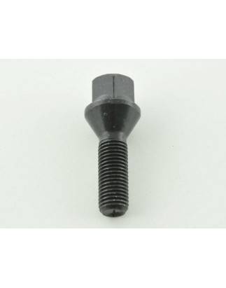 Single wheel bolt, shaft length 45mm, taper collar, black M12x1.5