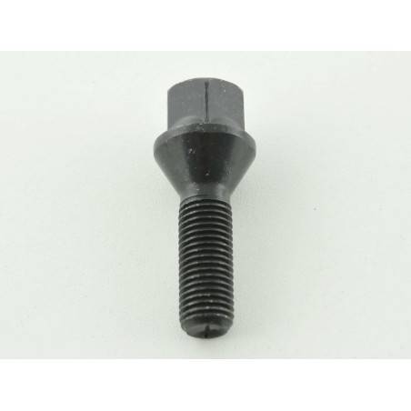 Single wheel bolt, shaft length 45mm, taper collar, black M12x1.5