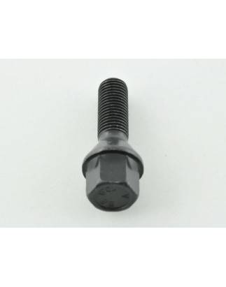 Single wheel bolt, shaft length 45mm, taper collar, black M12x1.5