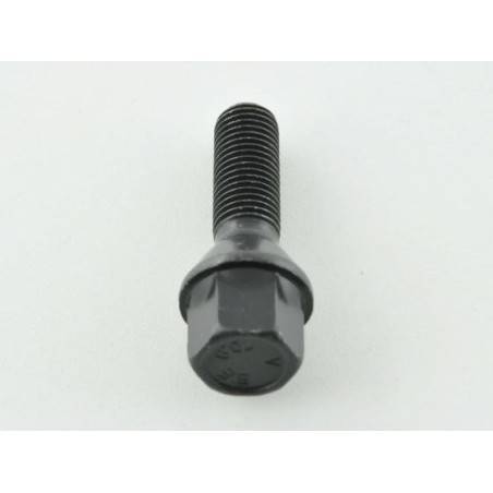 Single wheel bolt, shaft length 45mm, taper collar, black M12x1.5