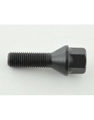 Single wheel bolt, shaft length 45mm, taper collar, black M12x1.5