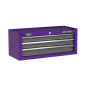 Mid-Box Tool Chest 3 Drawer with Ball-Bearing Slides - Purple/Grey