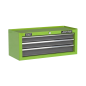 Mid-Box Tool Chest 3 Drawer with Ball-Bearing Slides - Green/Grey