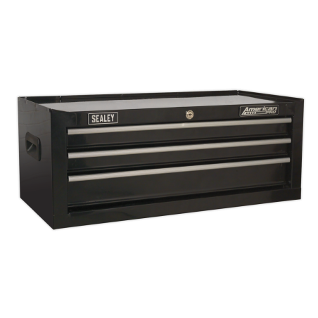 Mid-Box Tool Chest 3 Drawer with Ball-Bearing Slides - Black