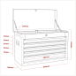 Topchest 5 Drawer with Ball-Bearing Slides - Red