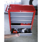 Rollcab 5 Drawer with Ball-Bearing Slides - Red/Grey