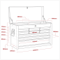 Topchest 9 Drawer with Ball-Bearing Slides - Red/Grey