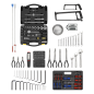 Topchest & Rollcab Combinaison 14 tiroirs avec glissières à roulement à billes – Rouge/gris et kit d'outils 281 pièces